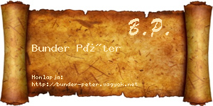 Bunder Péter névjegykártya