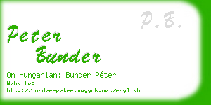 peter bunder business card