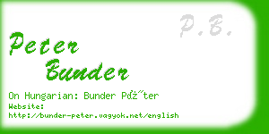 peter bunder business card